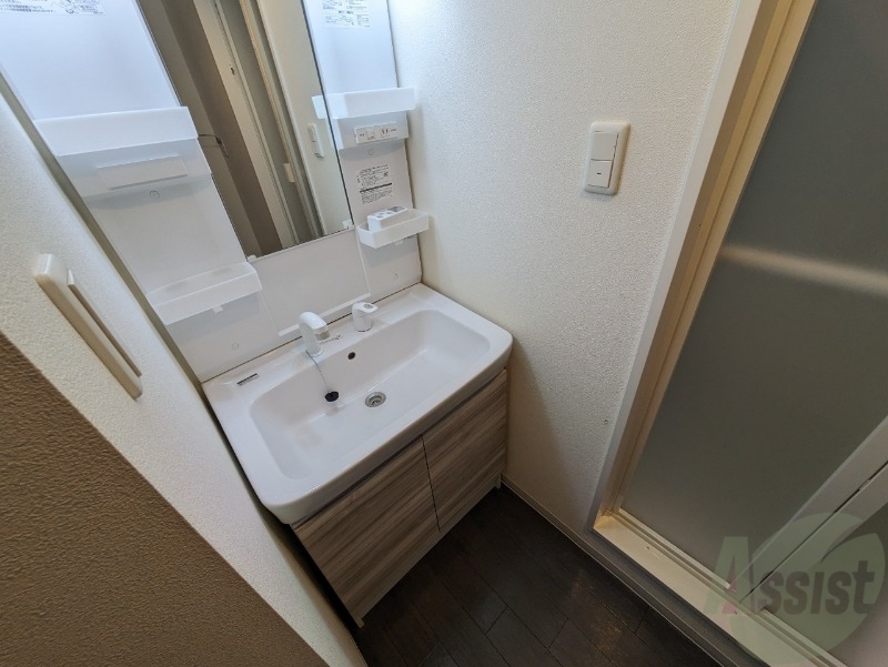 洗面設備　シャンプードレッサー。身支度はここでばっちりですね。
