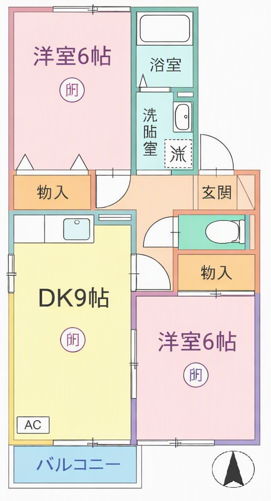 ＪＲ仙石線 中野栄駅 徒歩17分 2階建 築28年の間取り写真