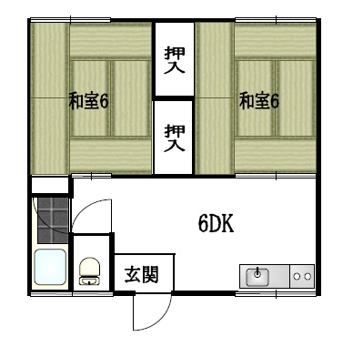 長崎市田上のアパートの間取り