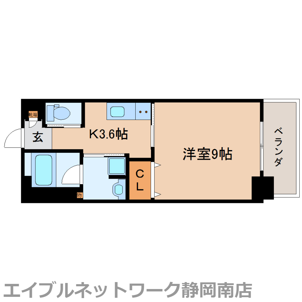 静岡市駿河区中田のマンションの間取り