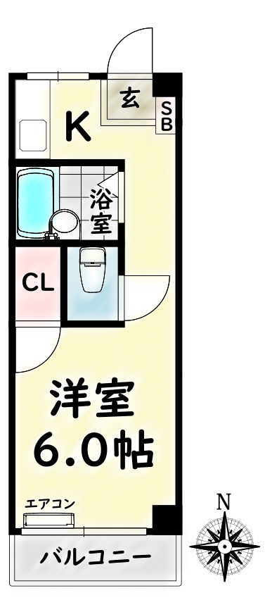 名古屋市瑞穂区亀城町のマンションの間取り