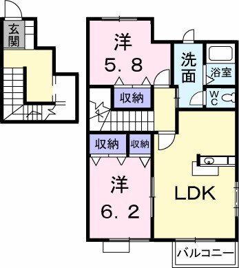 サンライズ新名Ｂの間取り