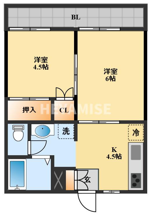 諫早市小川町のアパートの間取り