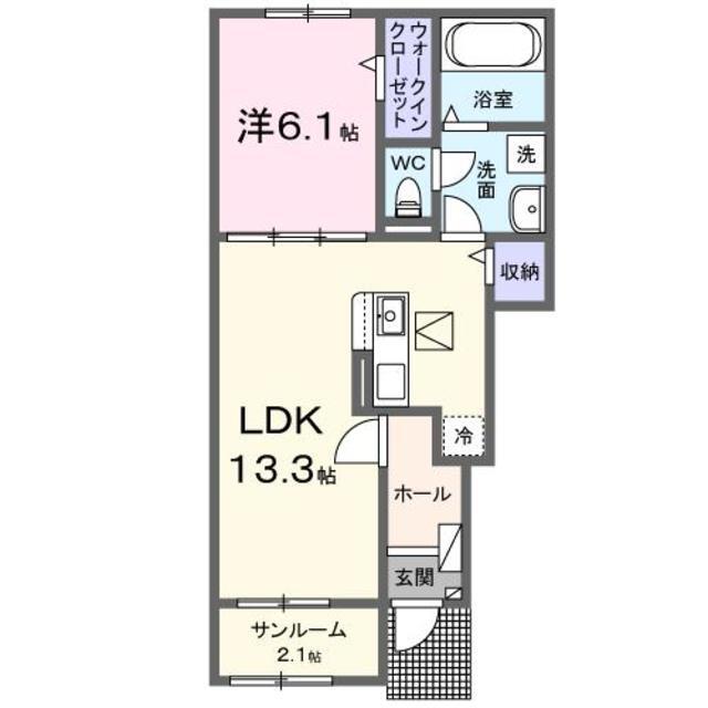 松山市北井門のアパートの間取り