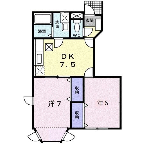 倉敷市玉島のアパートの間取り