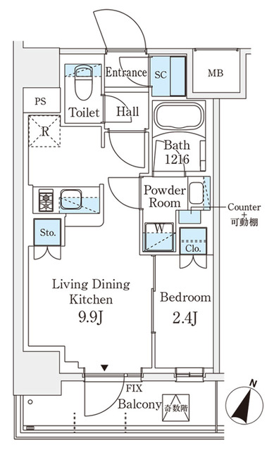 パークアクシス横浜阪東橋の間取り