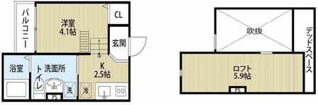 神戸市垂水区西舞子のアパートの間取り