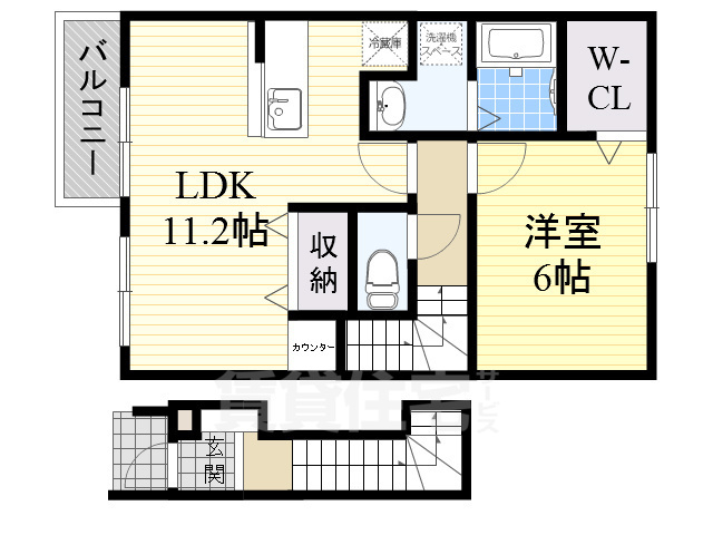 名古屋市中川区宮脇町のアパートの間取り