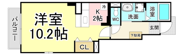 北九州市門司区旧門司のアパートの間取り