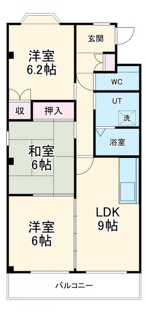 豊田市美山町のマンションの間取り