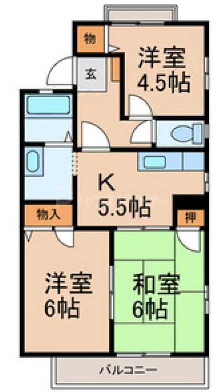 市川市宮久保のアパートの間取り