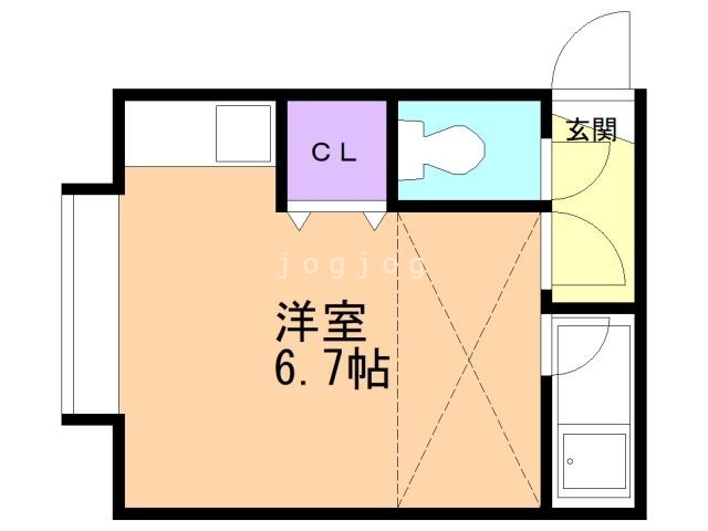 江別市文京台のアパートの間取り