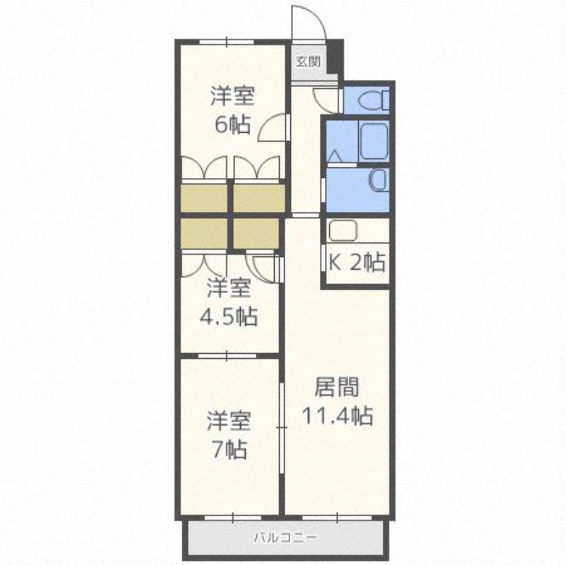 【札幌市北区屯田二条のマンションの間取り】