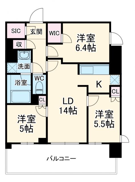 ドゥーエ大宮の間取り