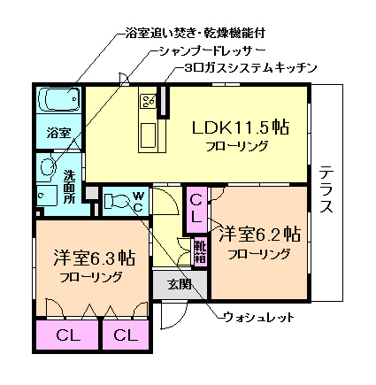 カーサリーチェの間取り