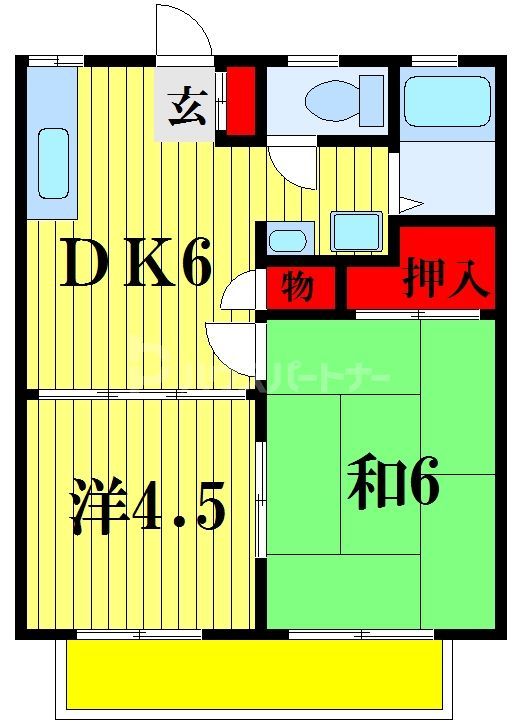 松戸市栄町西のアパートの間取り