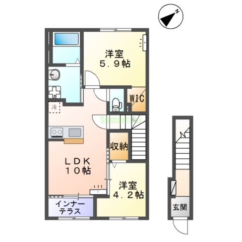 青山２丁目アパートＡ棟新築工事の間取り