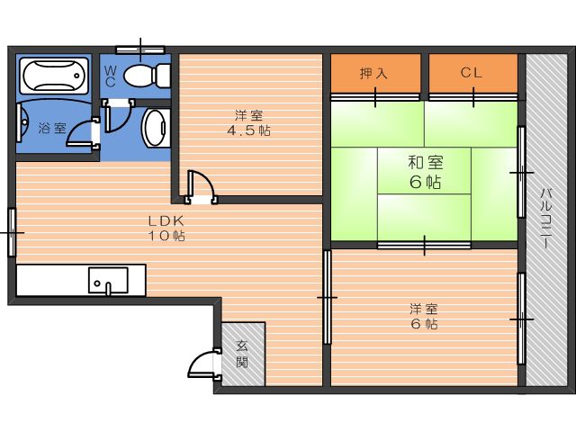 レジデンス西田辺の間取り