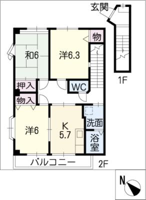 ハイステージＩＳＡＨＯ　Ａ棟の間取り