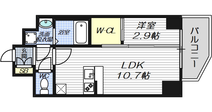 MELDIA CREST 桜ノ宮 Kirschの間取り