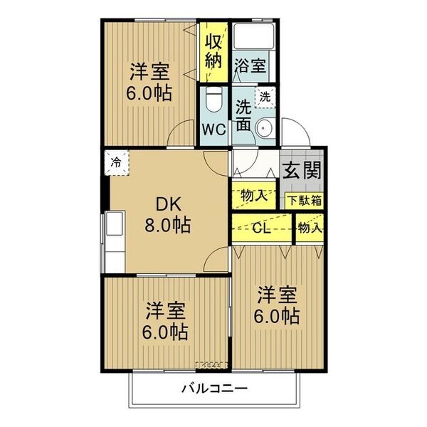 岡崎市渡町のアパートの間取り