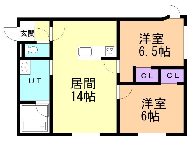 旭川市神楽三条のアパートの間取り