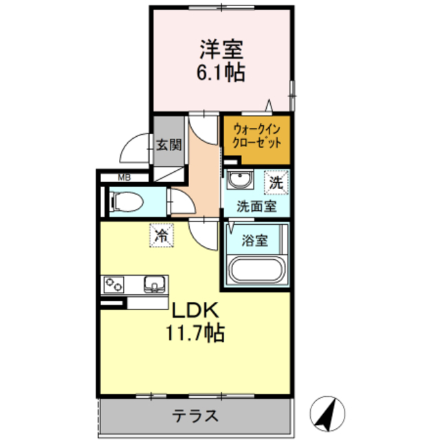 秦野市戸川のアパートの間取り