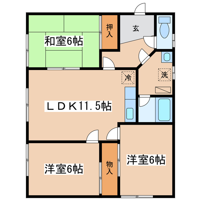 第二白百合ハイツの間取り