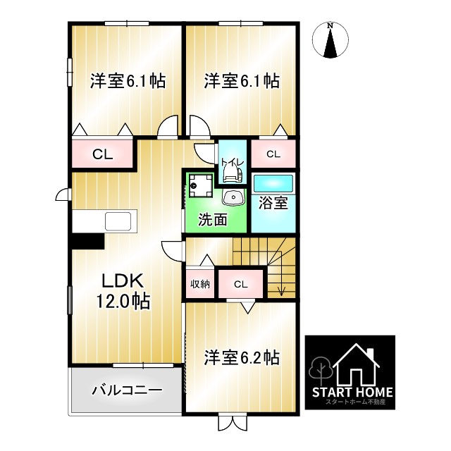 クラールプレディエＡ201の間取り