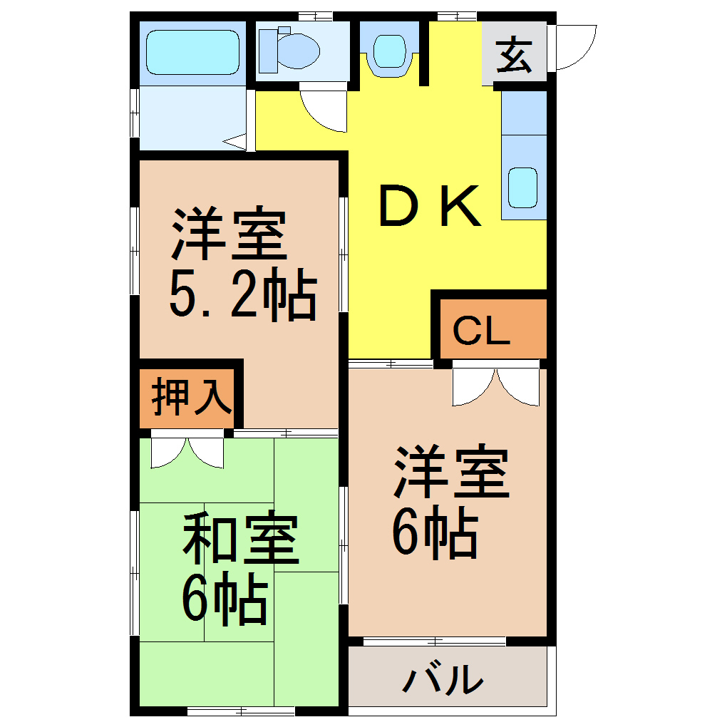 名古屋市瑞穂区上山町のアパートの間取り