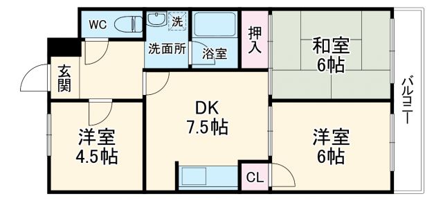 豊中市穂積のマンションの間取り