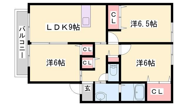 エクレールＣの間取り