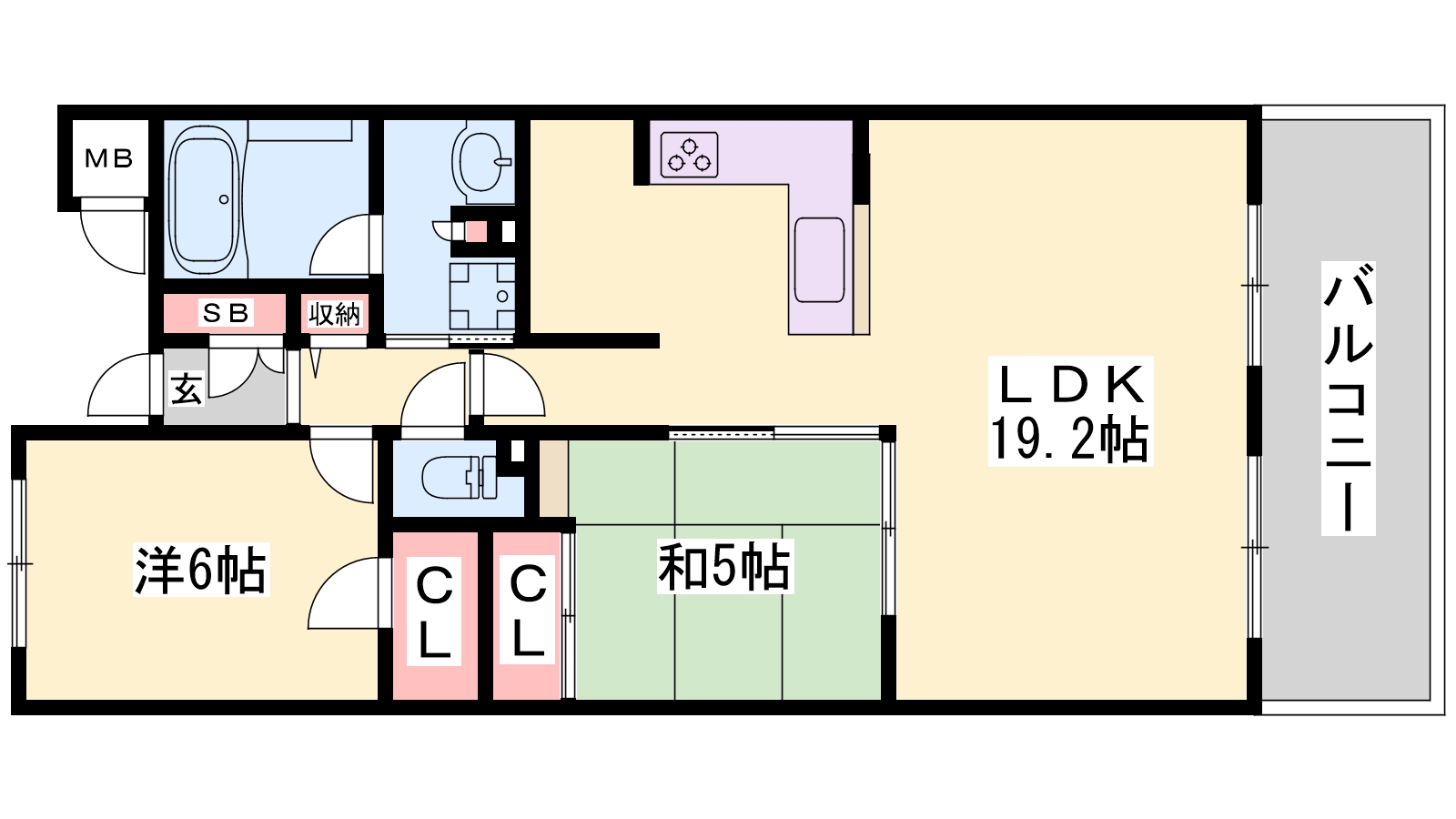 姫路市東駅前町のマンションの間取り