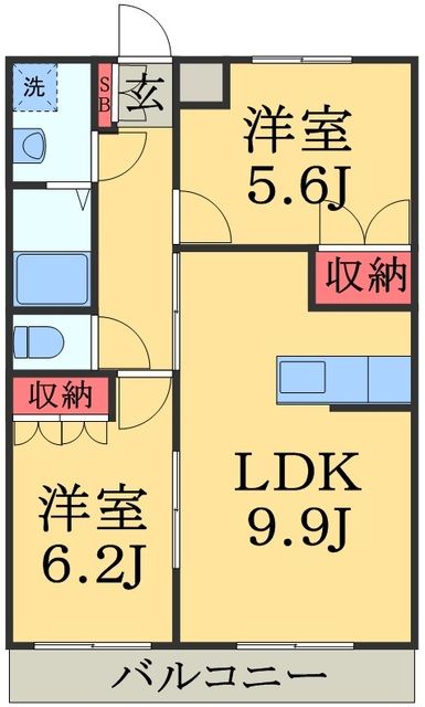 八街市八街のアパートの間取り