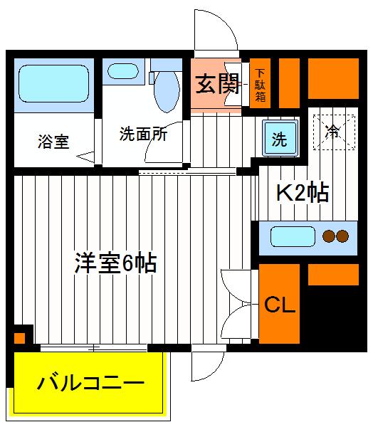 日野市豊田のマンションの間取り