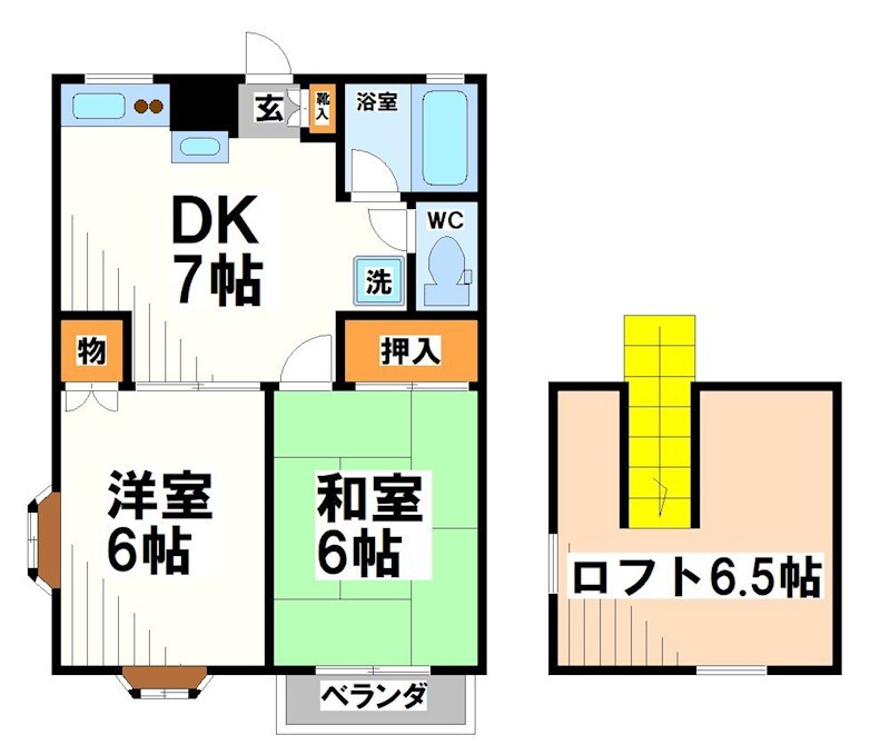 調布市緑ケ丘のアパートの間取り