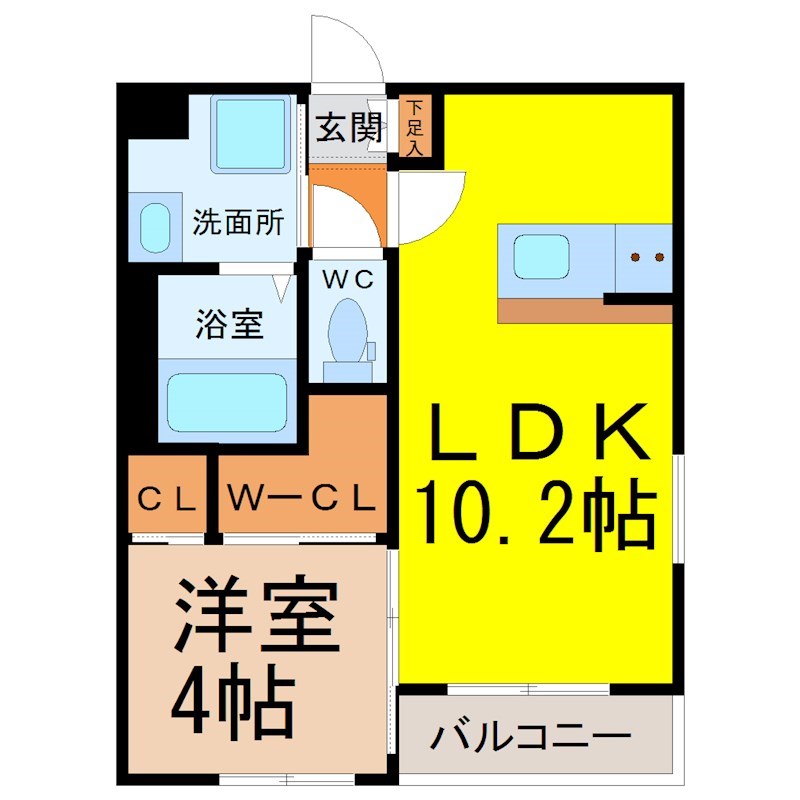 名古屋市北区浪打町のアパートの間取り