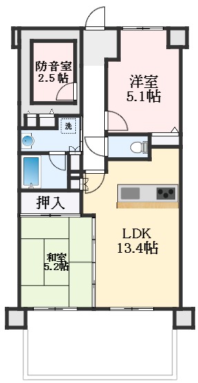 松原市松ケ丘のマンションの間取り