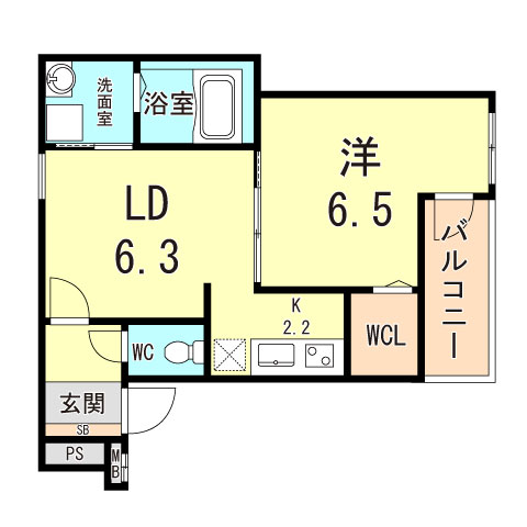 尼崎市杭瀬北新町のアパートの間取り