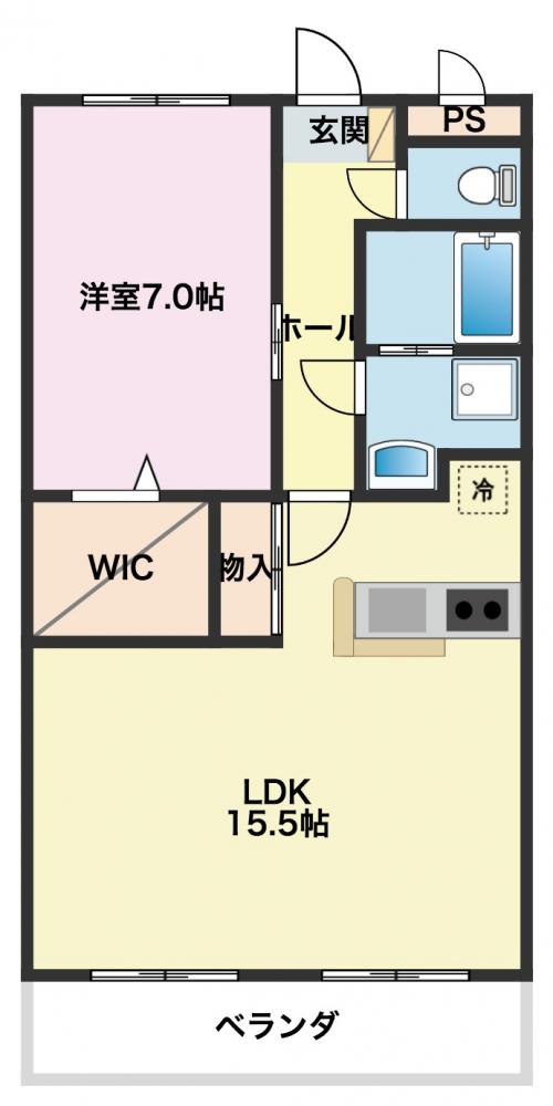 豊川市市田町のマンションの間取り