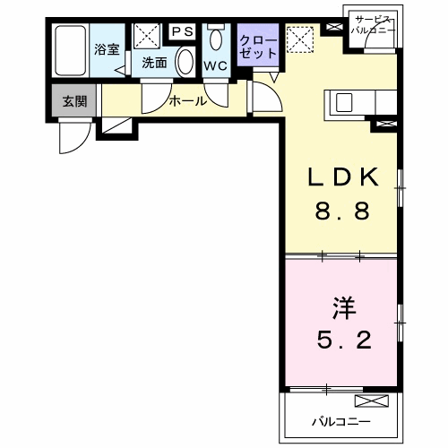 大阪市東成区神路のアパートの間取り