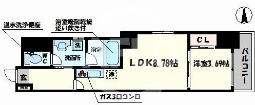 ドュ・シンビオス・桜川の間取り