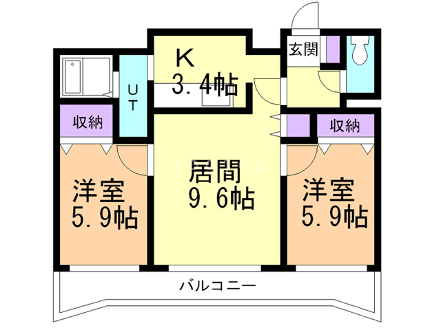 札幌市白石区菊水元町一条のマンションの間取り