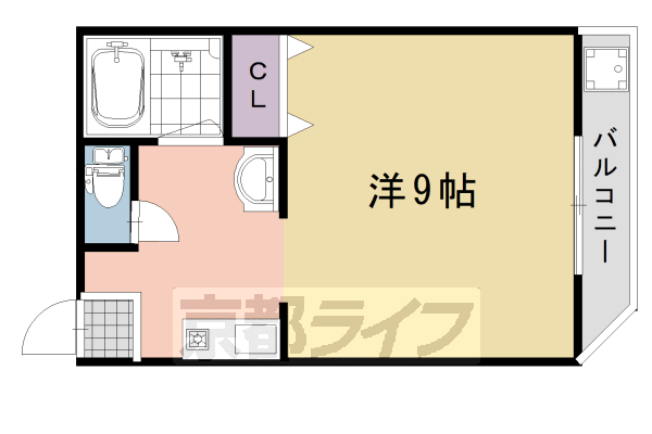 長岡京市馬場のアパートの間取り