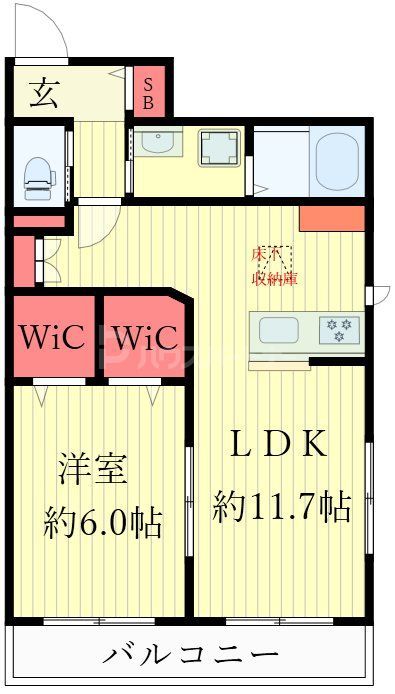 江戸川区東小松川のマンションの間取り