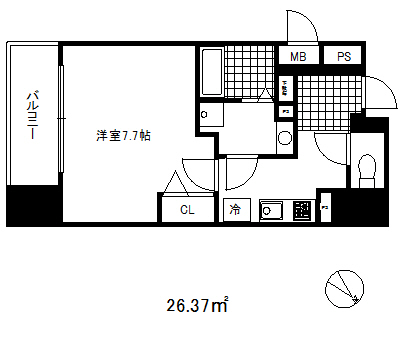 プレサンス神戸元町ベルシオンの間取り