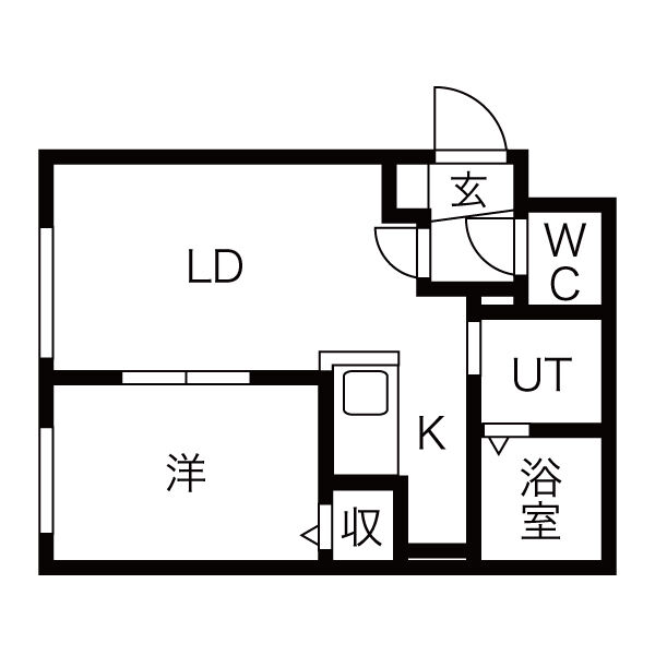 札幌市手稲区曙二条のマンションの間取り