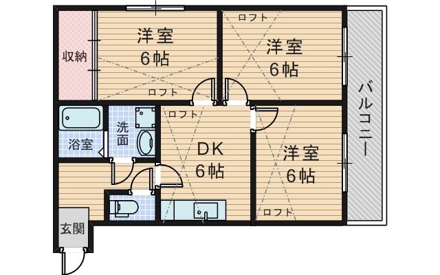 大阪市東淀川区西淡路のマンションの間取り