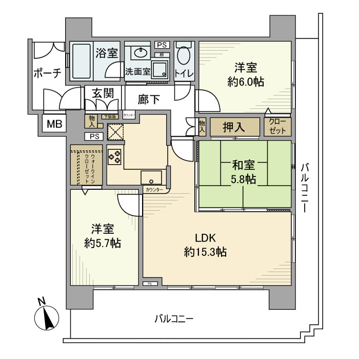ＪＲ山手線 上野駅 徒歩6分 14階建 築27年の間取り写真