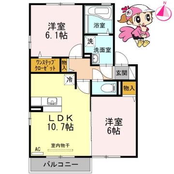 ＪＲ高徳線 板野駅 徒歩16分 2階建 築18年の間取り写真